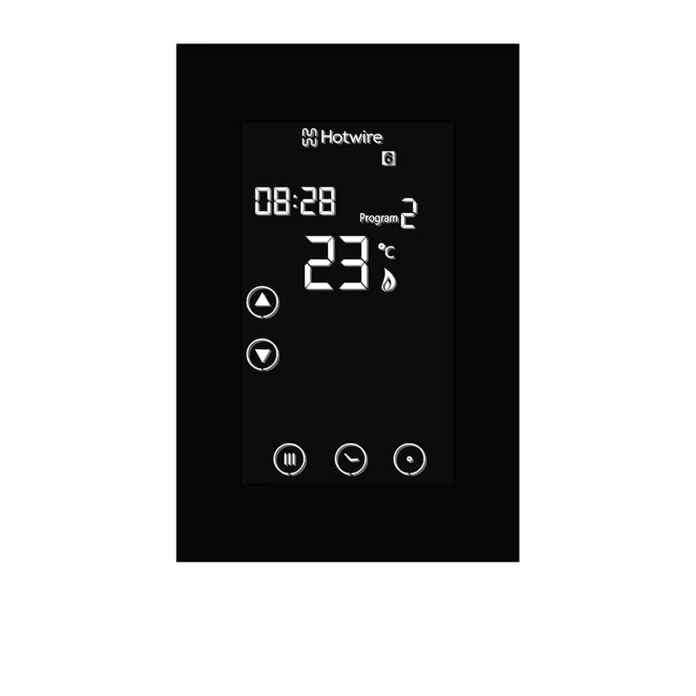 HOTWIRE HWGL2 Dual Touch Screen Control Panel for Floor Heating and Heated Towel Rail - Black