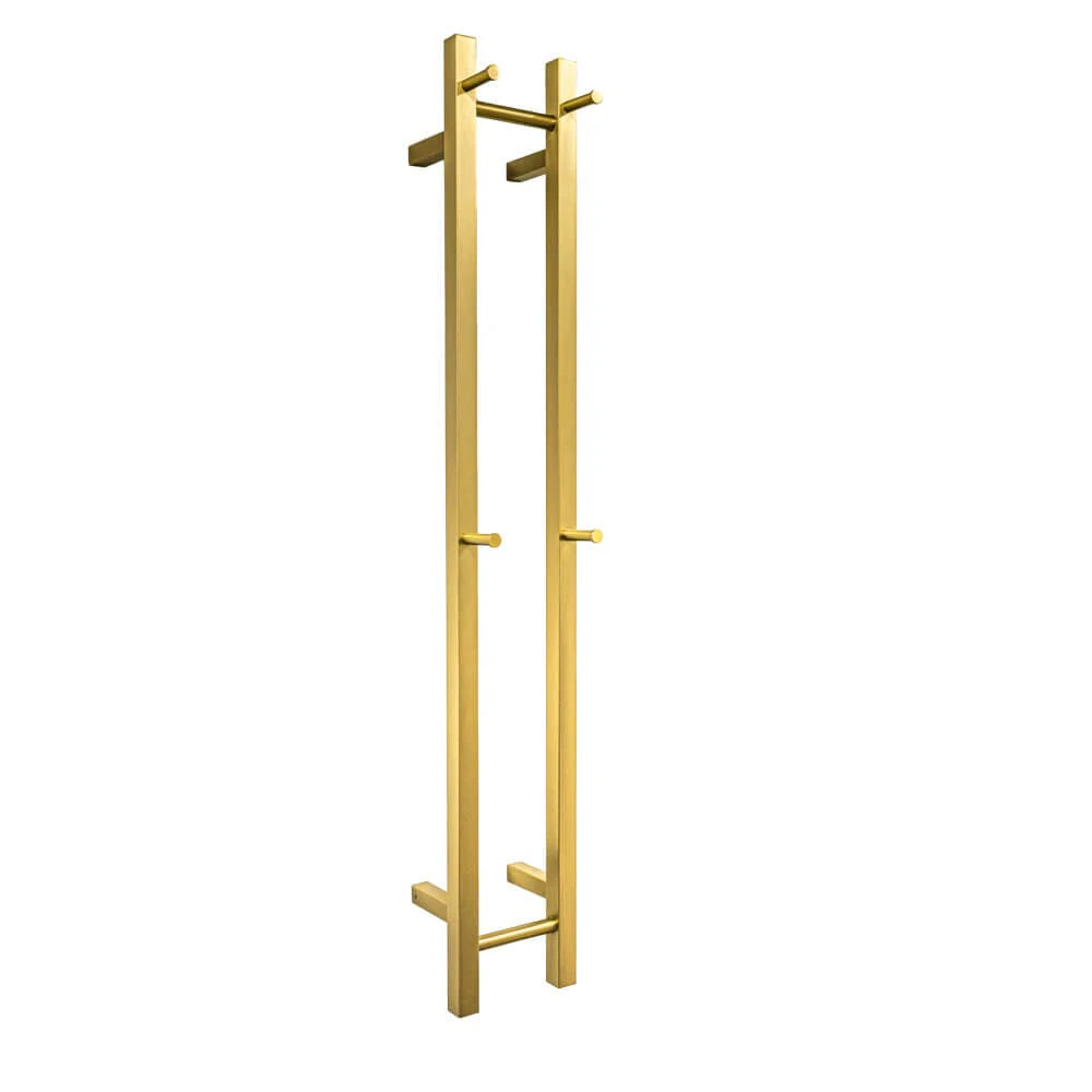 HOTWIRE Hotwire - Heated Towel Rail - Double Vertical Square Bar (W180mm x H1200mm) - Gold