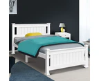 Artiss Bed Frame Queen Size Wooden White RIO