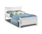 Artiss Bed Frame Queen Size Wooden White RIO