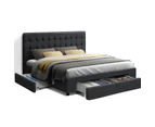 Artiss Bed Frame Queen Size with 4 Drawers Charcoal AVIO