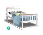 Artiss Bed Frame Single Size Wooden White PONY