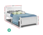 Artiss Bed Frame Queen Size Wooden White RIO