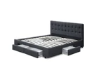 Artiss Bed Frame Queen Size with 4 Drawers Charcoal AVIO