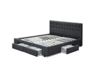 Artiss Bed Frame Queen Size with 4 Drawers Charcoal AVIO