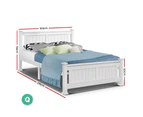 Artiss Bed Frame Queen Size Wooden White RIO