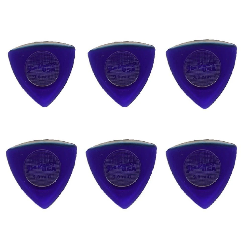 6 x Jim Dunlop Triangle Stubby 3.00MM Gauge Guitar Picks 473R Purple