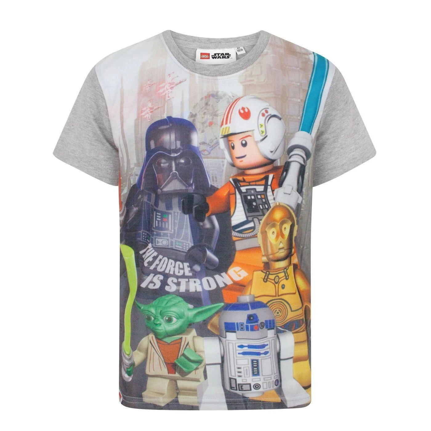 Lego Star Wars Boys The Force Is Strong T-Shirt (Grey) - NS7693