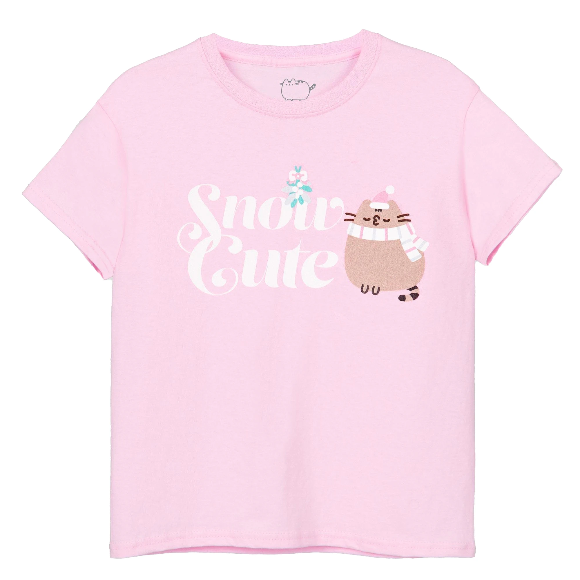 Pusheen Girls Christmas T-Shirt (Pink) - NS8168