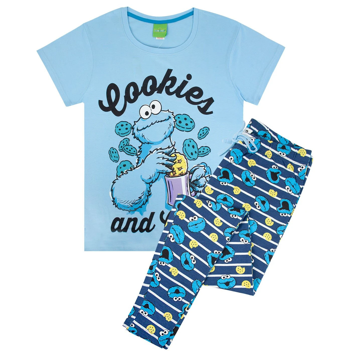 Sesame Street Womens Cookie Monster Pyjamas (Blue) - NS5219