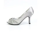 Lunar Womens Sienna Diamante Court Shoes (Light Grey) - GS253