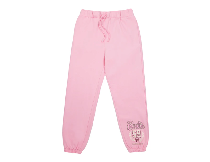 Barbie Womens Malibu Tennis Club Logo Jogging Bottoms (Pink) - NS7597