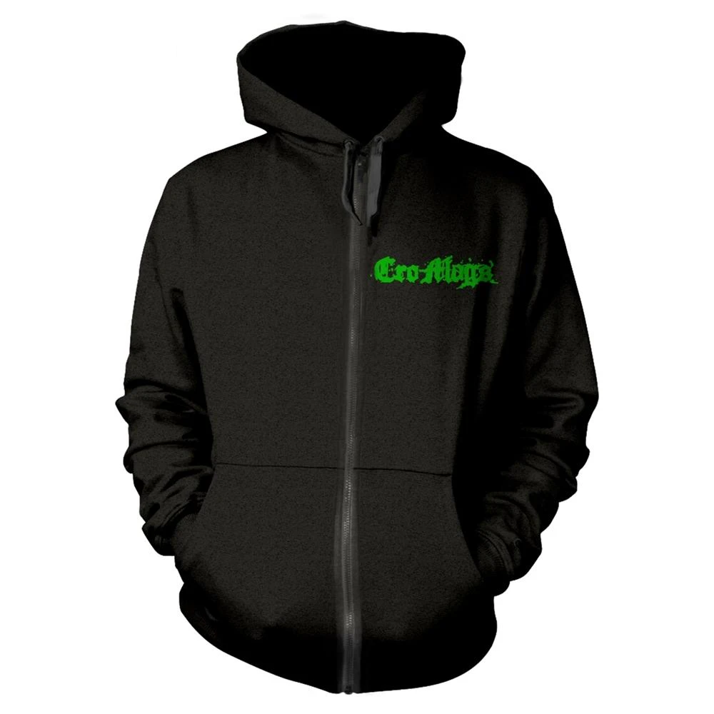 Cro-Mags Unisex Adult Logo Full Zip Hoodie (Black/Green) - PH716