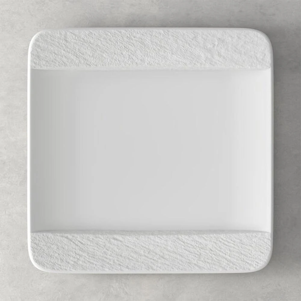 Manufacture Rock Blanc Square Flat Plate - 28x28x2cm