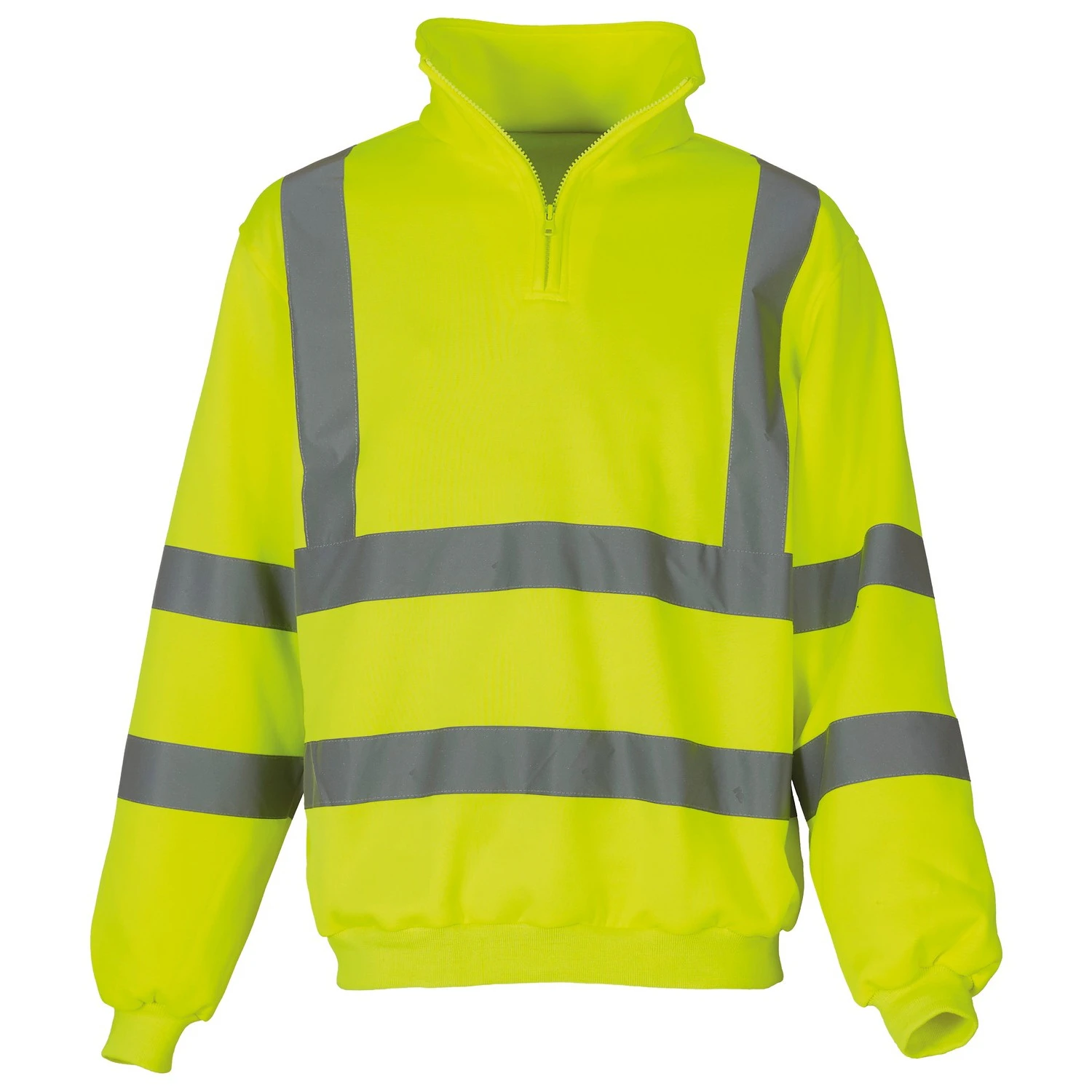 Yoko Mens Hi Vis 1/4 Zip Sweatshirt (Pack of 2) (Yellow) - RW6897