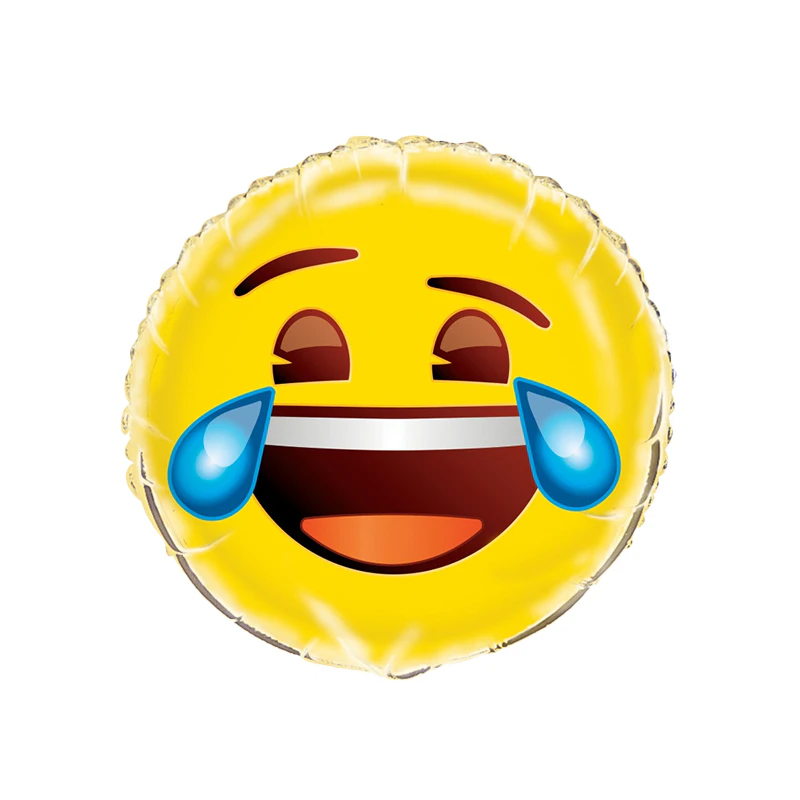 Unique Party Crying Laughing Foil Emoji Balloon (Yellow/Blue) - SG22754