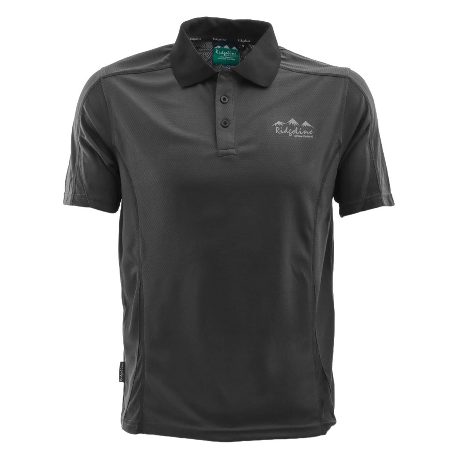 Ridgeline Breeze Mens Short Sleeve Polo Shirt Charcoal/Black S - Charcoal