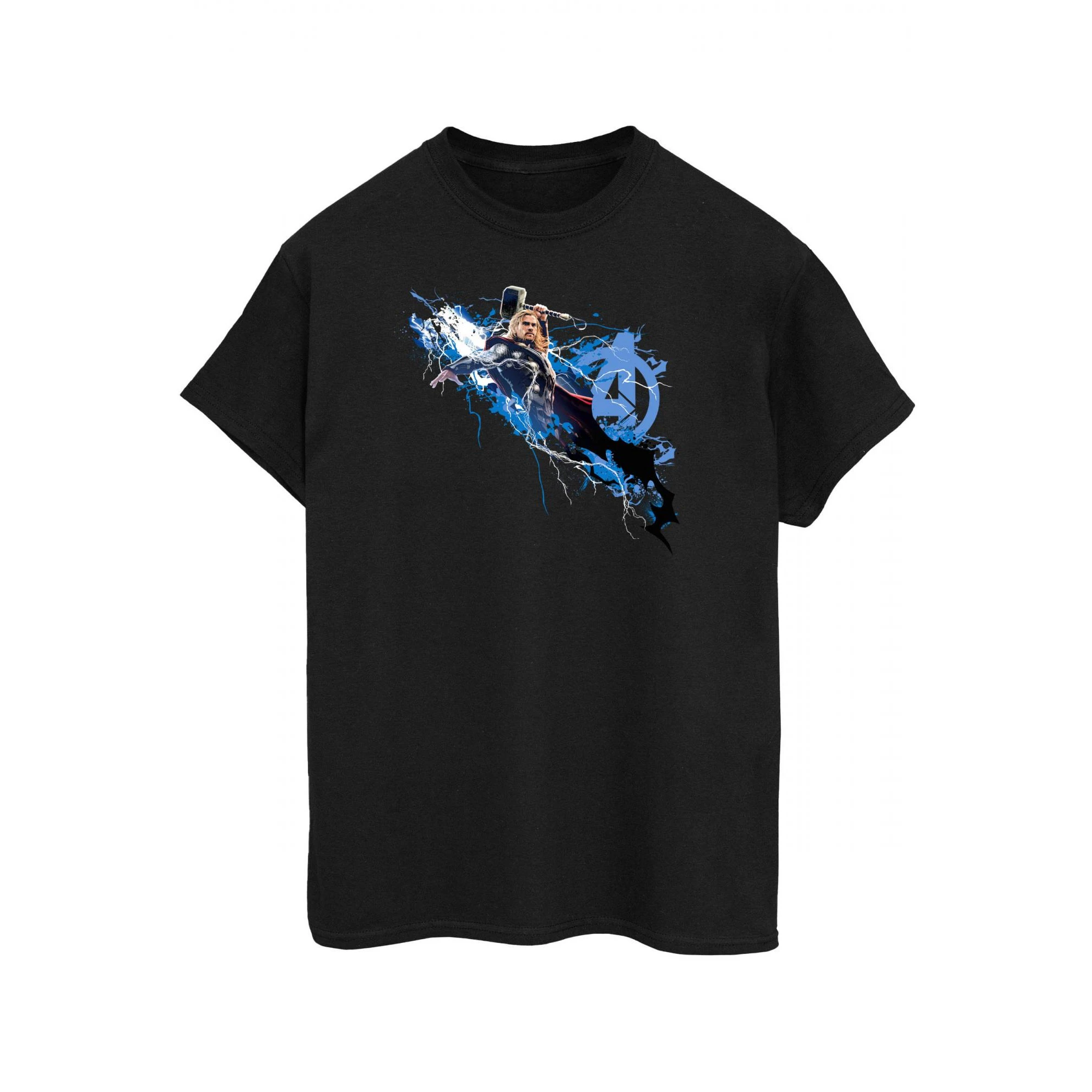 Marvel Avengers Mens Splash Thor T-Shirt (Black/Blue) - BI392