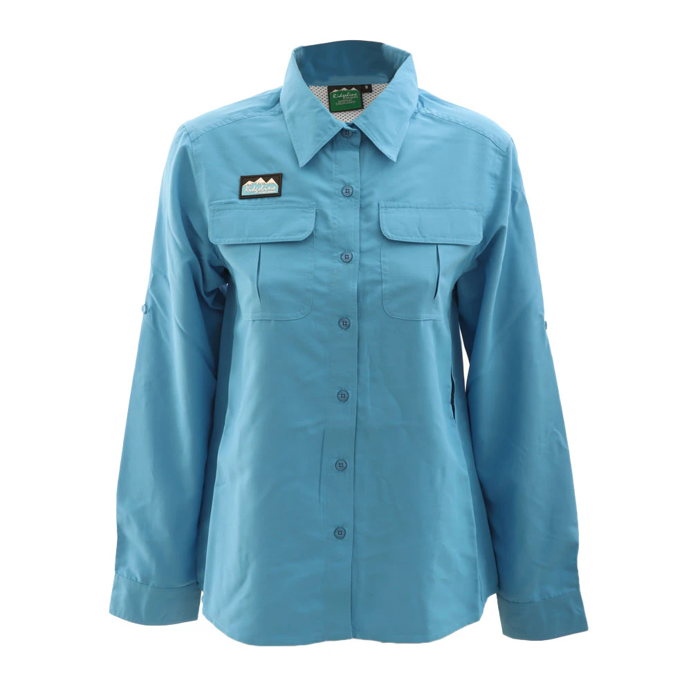 Ridgeline Basa UPF 50 Womens Long Sleeve Shirt Blue XS - Blue