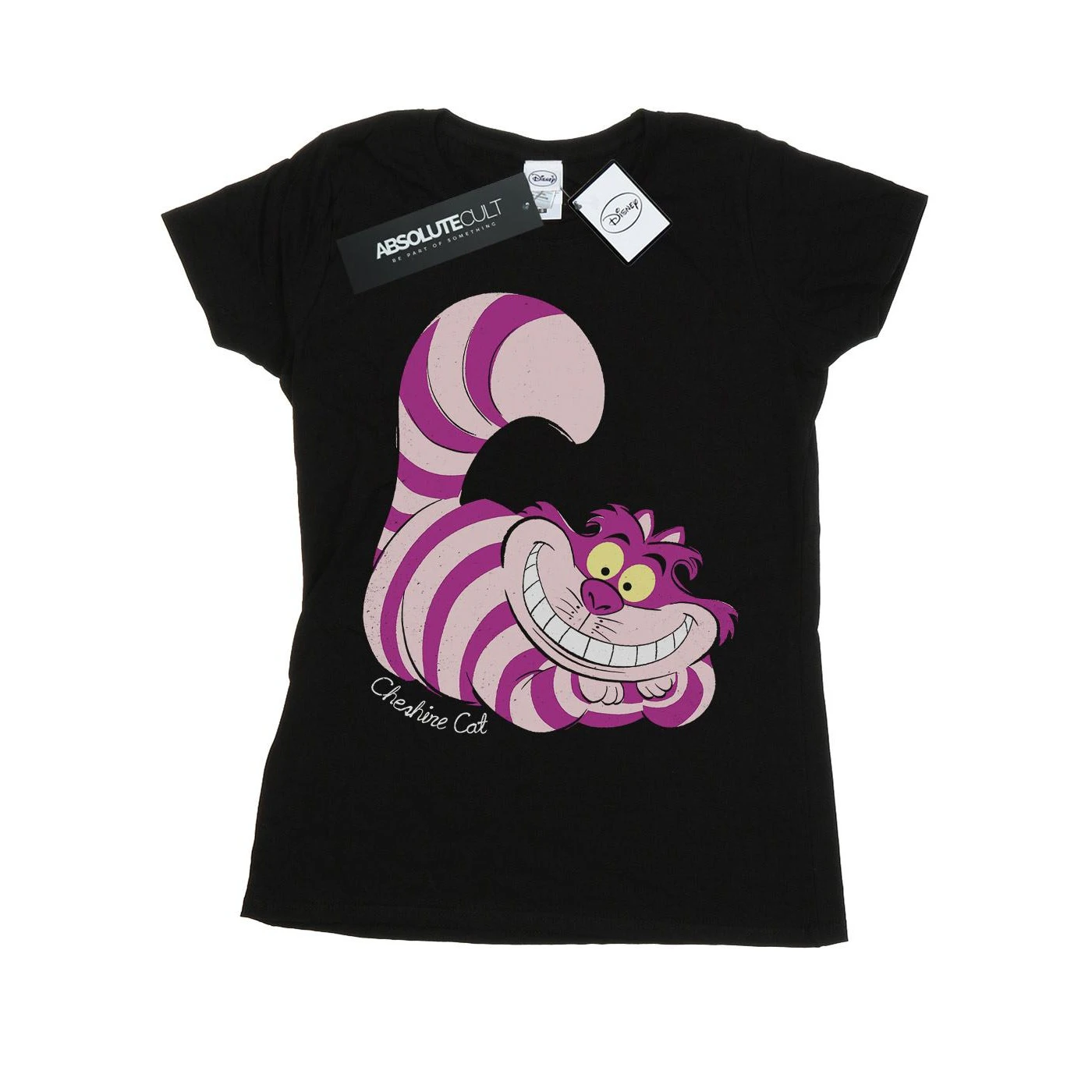 Alice In Wonderland Womens Cheshire Cat Fitted T-Shirt (Black) - BI380