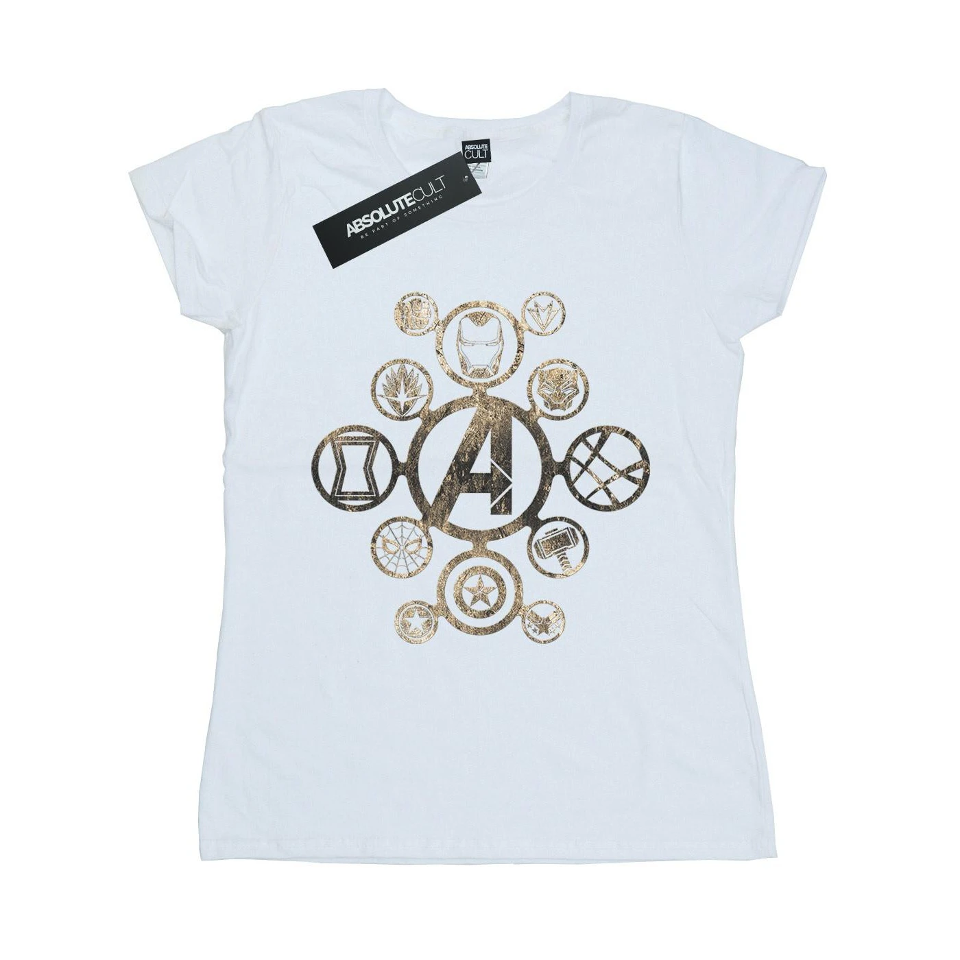 Avengers Infinity War Womens Icons Cotton T-Shirt (White) - BI463