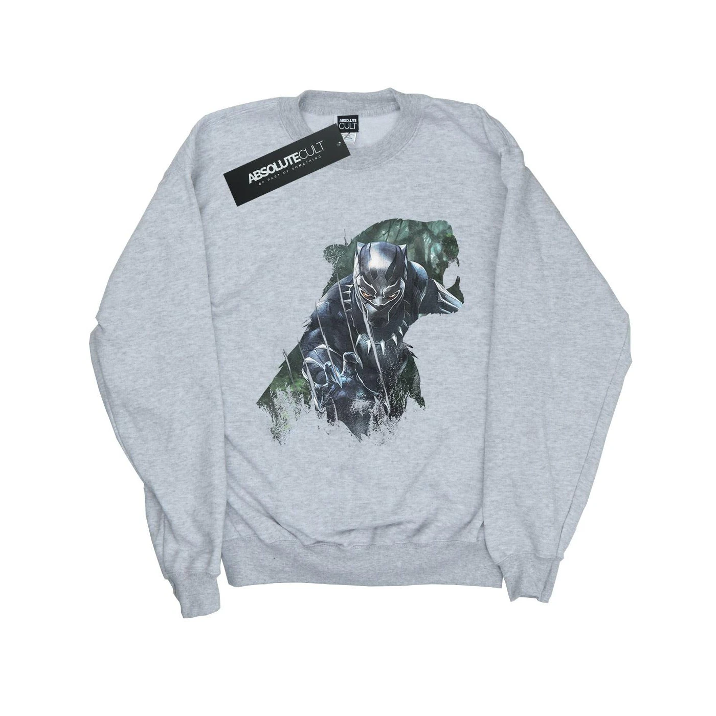 Black Panther Boys Wild Silhouette Cotton Sweatshirt (Sports Grey) - BI947