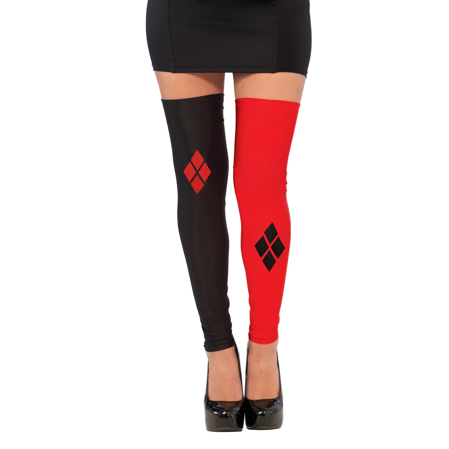 Harley Quinn Unisex Adult Leg Warmers (Red/Black) - BN5309