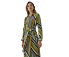 Principles Womens Striped Front Tie Shirt Dress (Lime) - DH6056