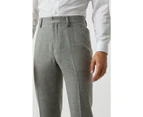 Burton Mens Tweed Crosshatch Slim Suit Trousers (Grey) - BW364