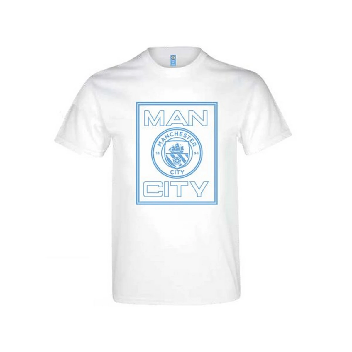 Manchester City FC Unisex Adult Logo T-Shirt (White) - BS2807