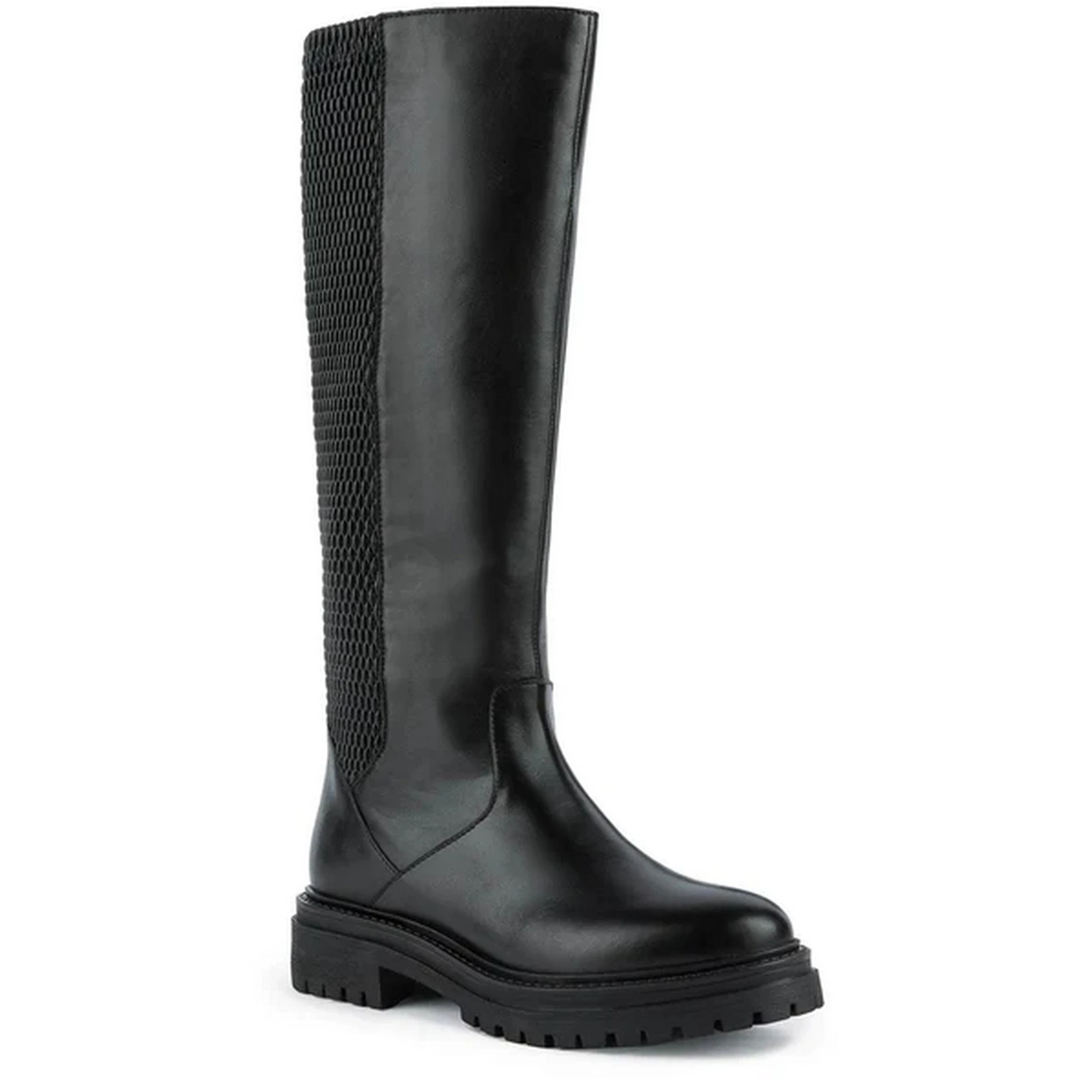 Geox Womens D Iridea J Leather Knee-High Boots (Black) - FS9569