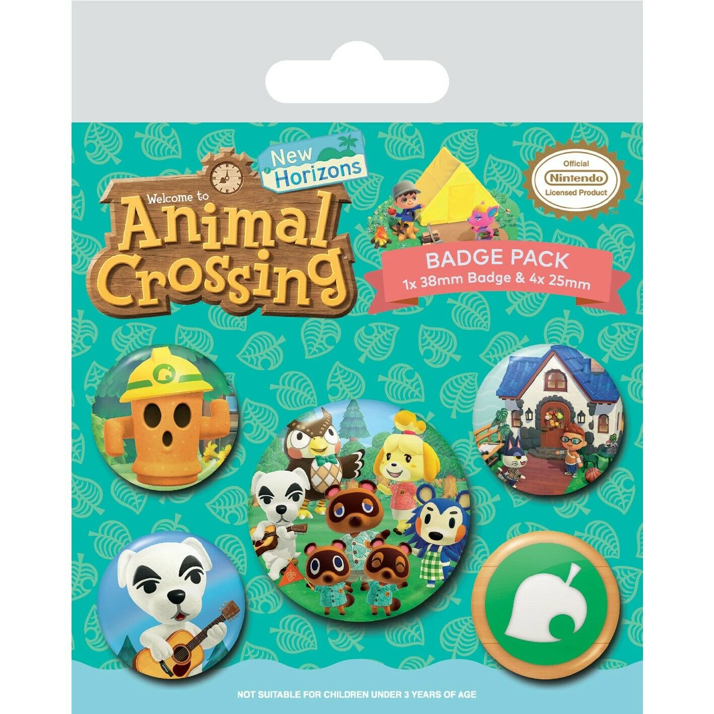 Animal Crossing Badge Set (Pack of 5) (Multicoloured) - BS2786