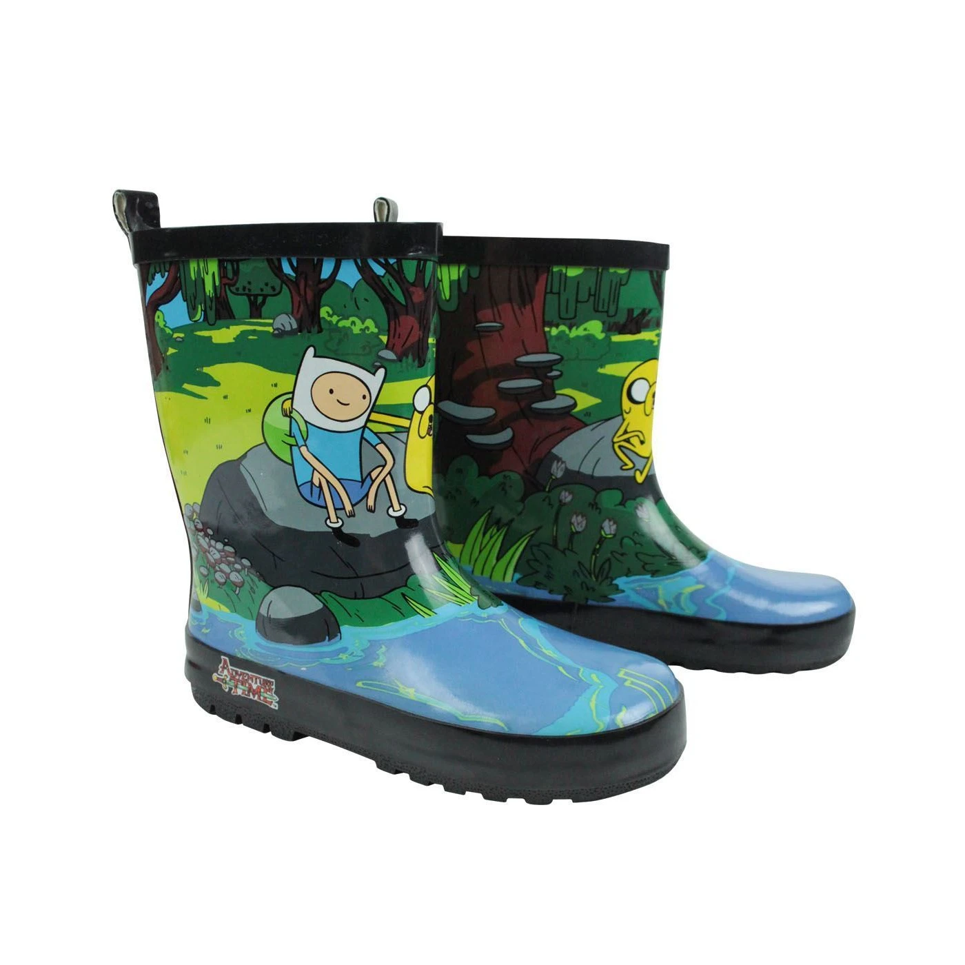 Adventure Time Boys Rubber Wellington Boots (Blue/Green/Brown) - NS6154