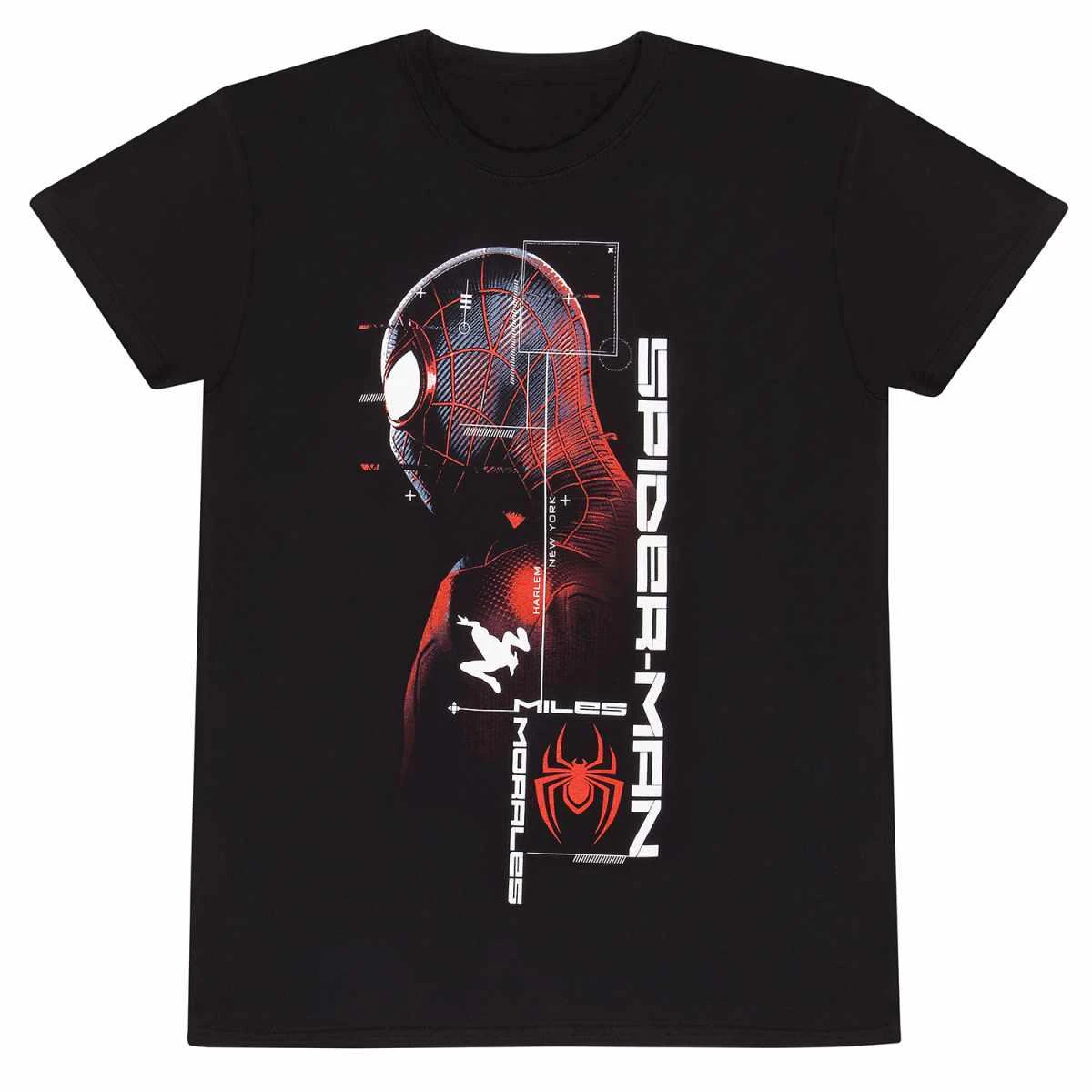 Spider-Man Unisex Adult Suit Specs Miles Morales T-Shirt (Black) - HE1506