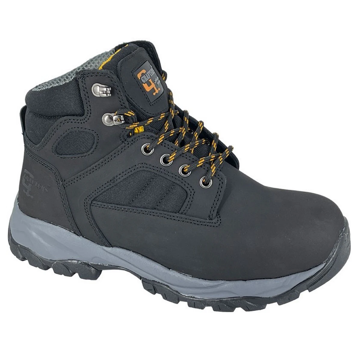 Grafters Mens Action Nubuck Safety Boots (Black) - DF2262