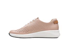 Clarks Womens Un Rio Tie Leather Trainers (Blush) - CK107