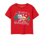 Paw Patrol Girls Winter Wonderland T-Shirt (Red) - NS8354