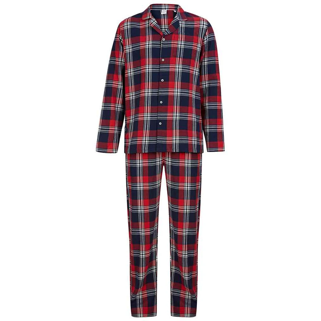 SF Mens Tartan Pyjama Set (Red/Navy) - PC4639