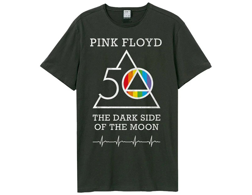 Amplified Unisex Adult The Dark Side Of The Moon Pink Floyd 50th Anniversary T-Shirt (Charcoal) - GD1073