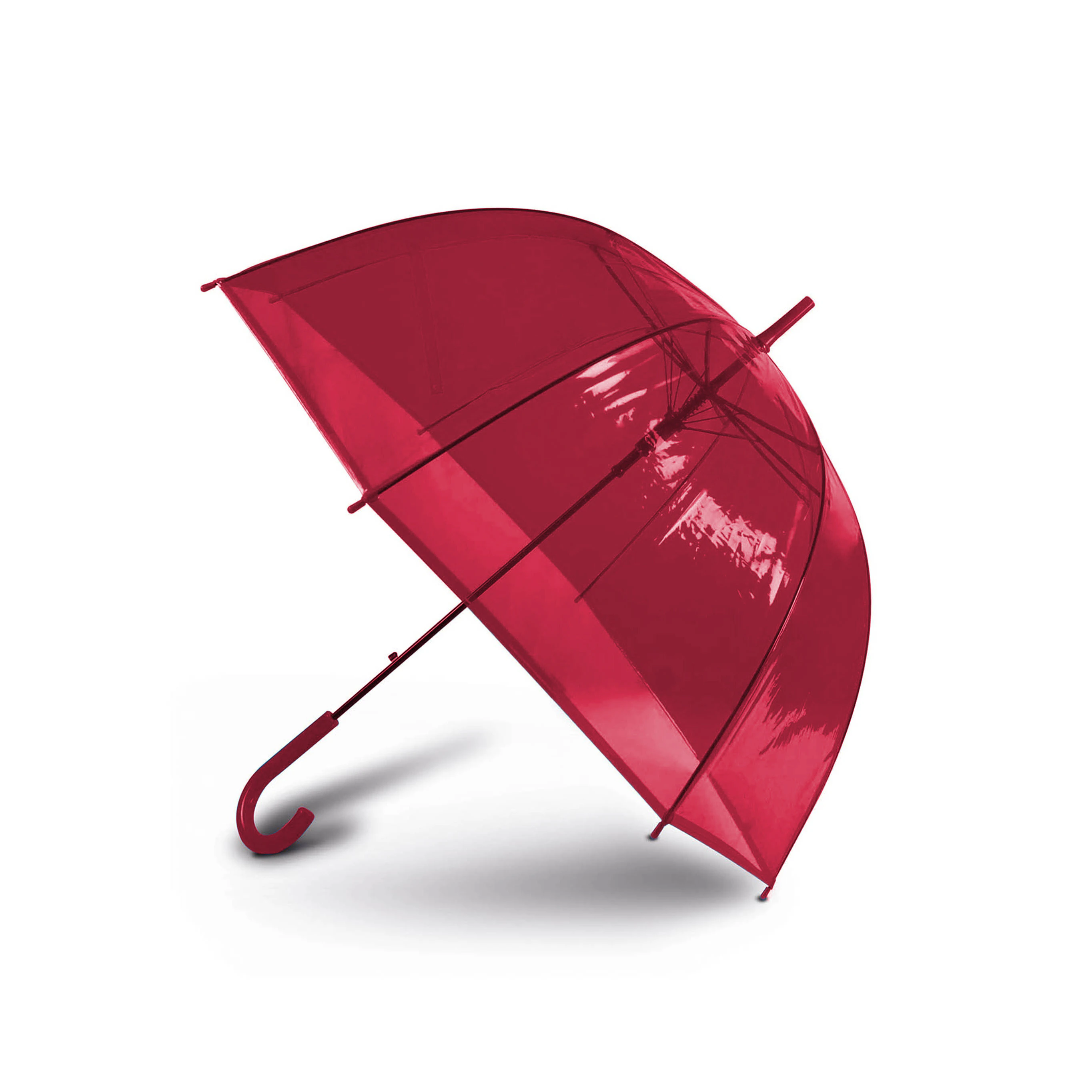 Kimood Automatic Opening Transparent Dome Umbrella (Red) - PC2671