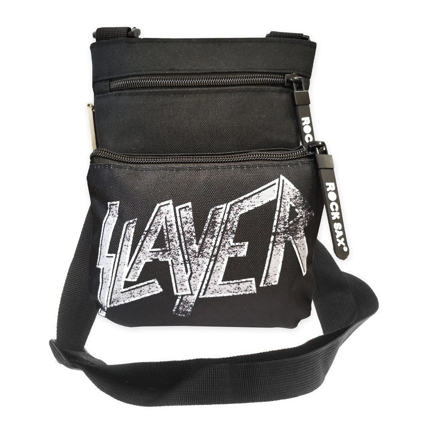 Rock Sax Distorted Slayer Logo Crossbody Bag (Black) - NS6014