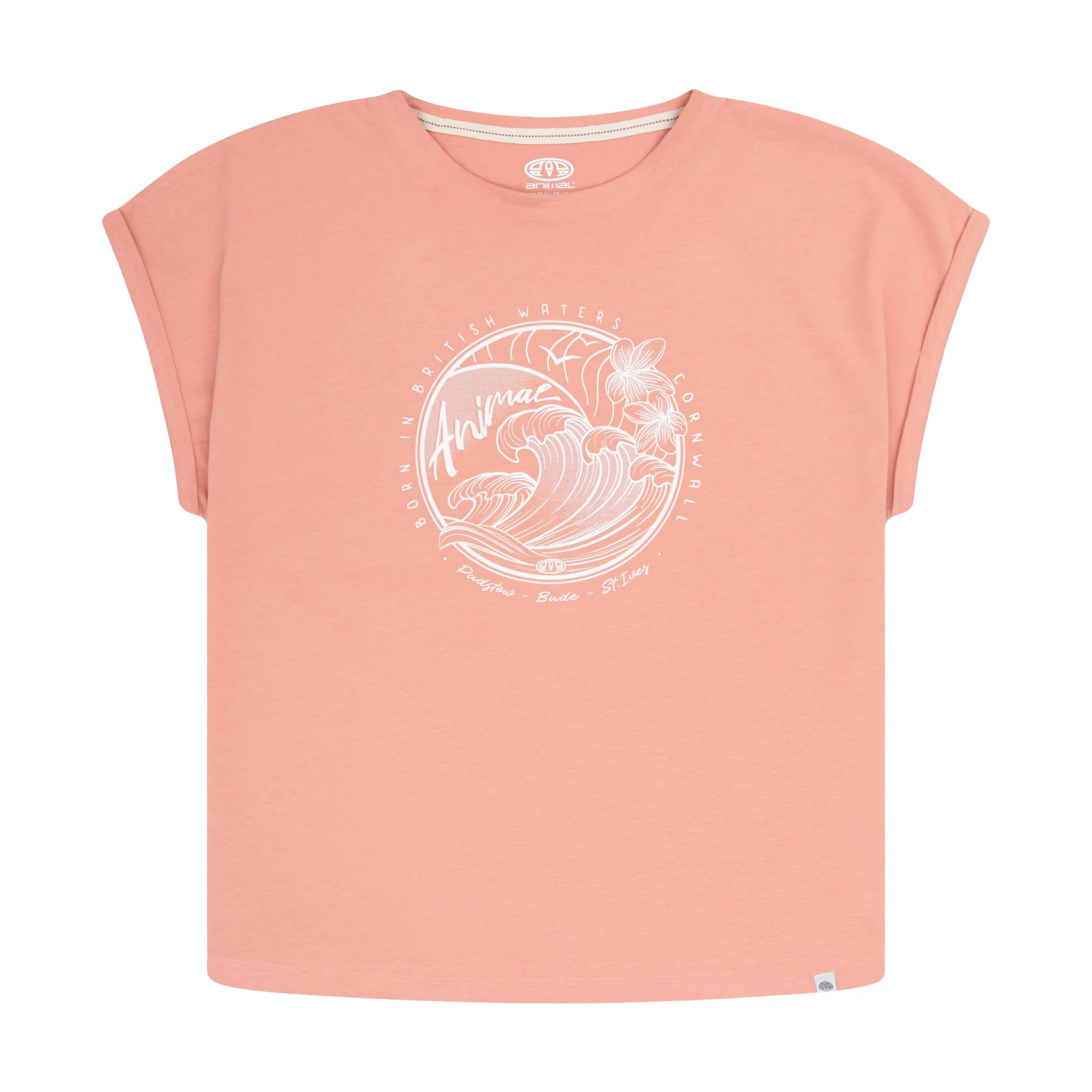 Animal Womens Holly Waves Organic T-Shirt (Coral) - MW3099