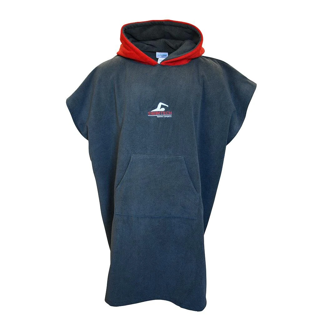 SwimTech Unisex Adult Microfibre Poncho (Grey/Red) - RD2671