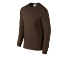 Gildan Unisex Adult Ultra Plain Cotton Long-Sleeved T-Shirt (Dark Chocolate) - PC6430