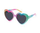 Solarized Female Kids Heart Rainbow Fade Novelty Sunglasses