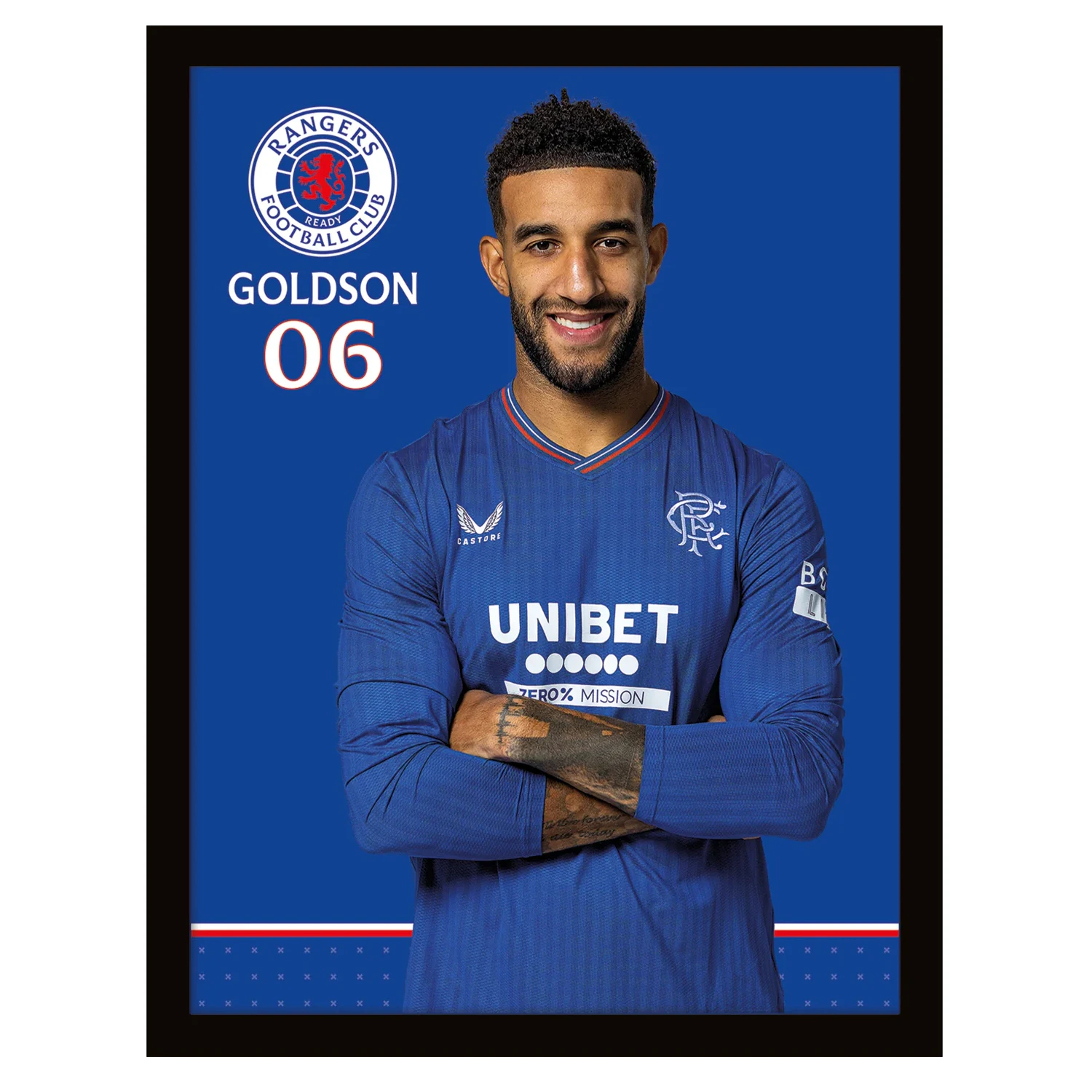 Rangers FC Goldson Crest Paper Print (Royal Blue/White) - PM8134