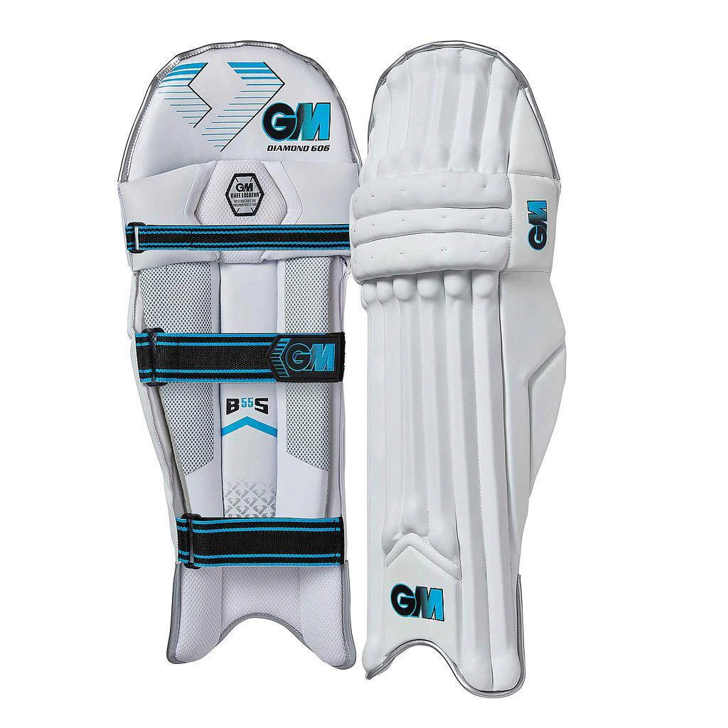 Gunn And Moore Unisex Adult Diamond 606 Right Hand Cricket Batting Pads (White/Blue) - RD3156