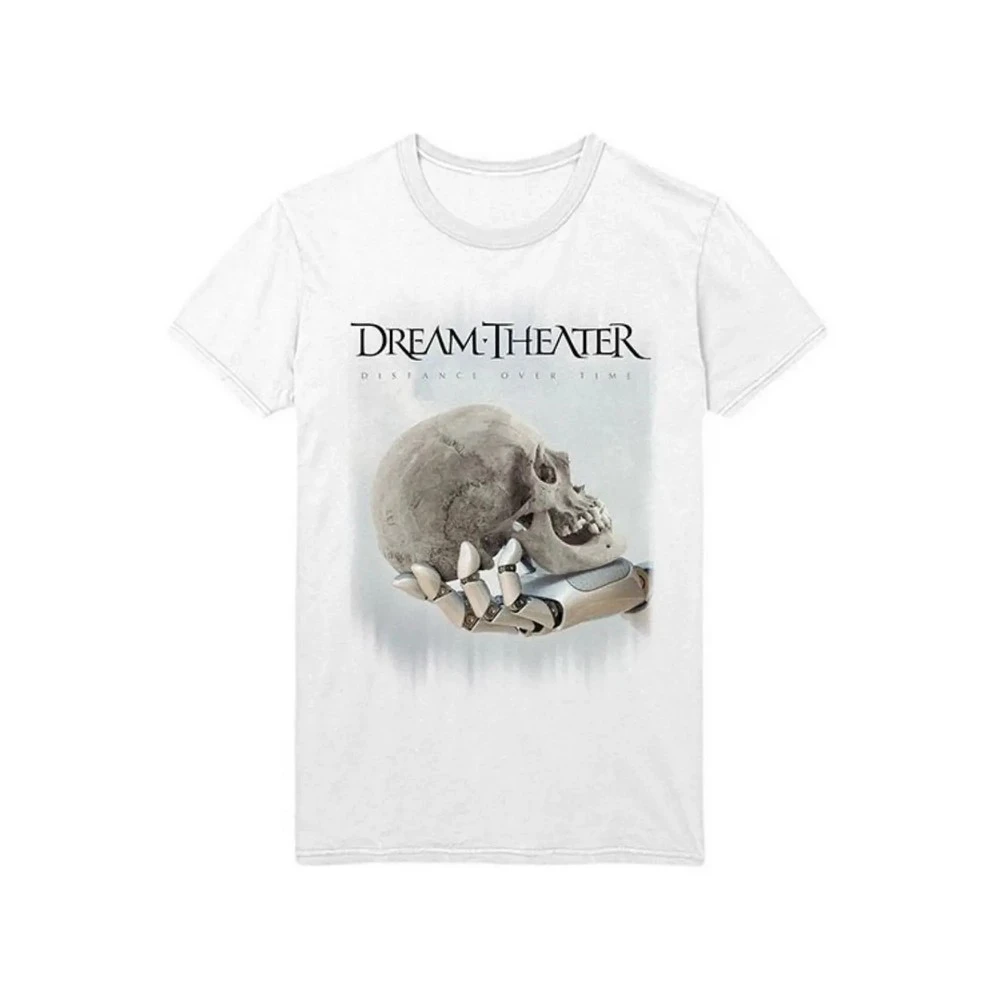 Dream Theater Unisex Adult Fade Out Skull Cotton Back Print T-Shirt (White) - RO9680