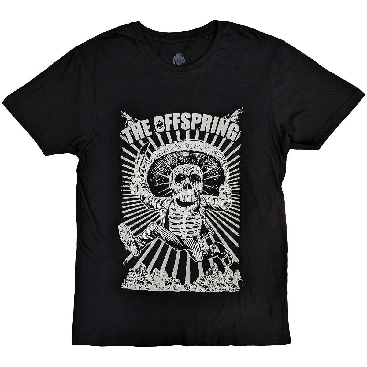 The Offspring Unisex Adult Jumping Skeleton T-Shirt (Black) - RO9253