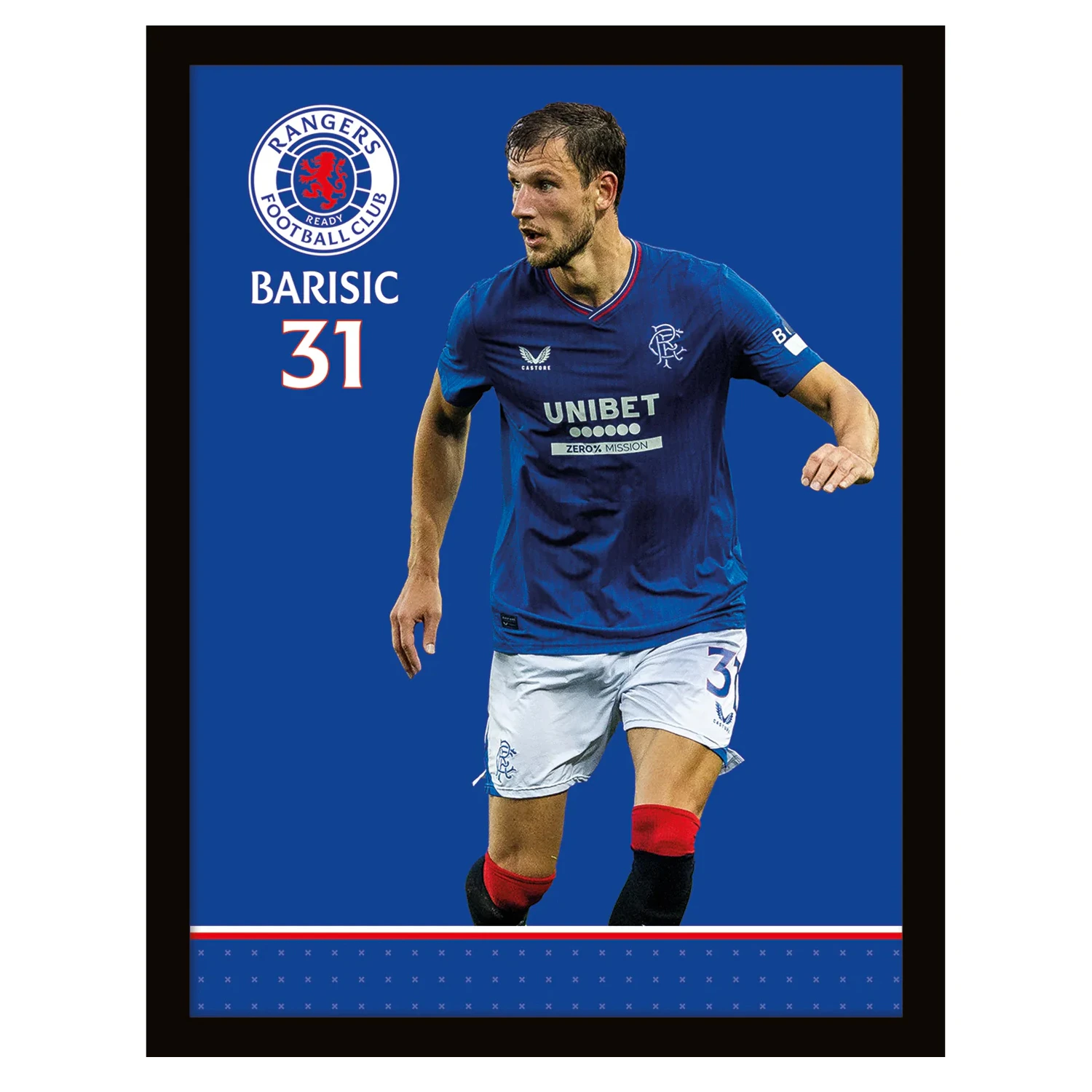 Rangers FC Barisic Crest Paper Print (Royal Blue/White/Red) - PM8139